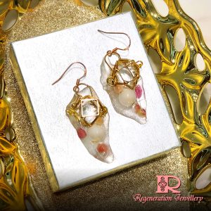 Heart-shape component with resin & natural crystals sterling silver earrings 心形配件配樹脂及天然水晶純銀耳環 Heart-shape component with resin & natural crystals sterling silver earrings 心形配件配樹脂及天然水晶純銀耳環