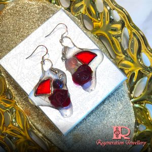 Fan-shape cubic zirconia with resin & natural crystals sterling silver earrings (Blue) 扇形鋯石配樹脂及天然水晶純銀耳環 (藍) Fan-shape cubic zirconia with resin & natural crystals sterling silver earrings (Blue) 扇形鋯石配樹脂及天然水晶純銀耳環 (藍)