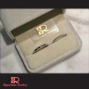 Diamond Wedding Rings by Couture Design with 18k gold & diamonds 高級私人訂製 18k 金鑽石結婚對戒